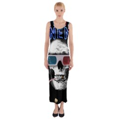 Cinema Skull Fitted Maxi Dress by Valentinaart