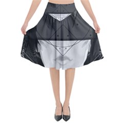 Beautiful Bnw Fractal Feathers For Major Motoko Flared Midi Skirt by jayaprime