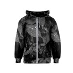 Black and White Leaves Photo Kids  Zipper Hoodie