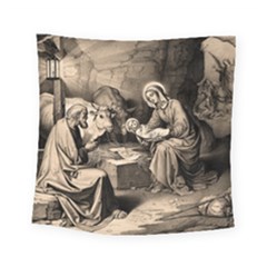The Birth Of Christ Square Tapestry (small) by Valentinaart