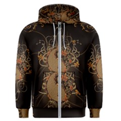 The Sign Ying And Yang With Floral Elements Men s Zipper Hoodie by FantasyWorld7