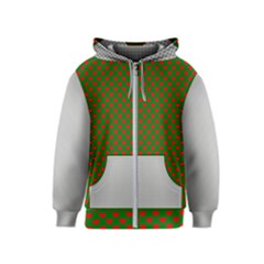 Grey And White Carbon Fiber Kids  Zipper Hoodie by PodArtist