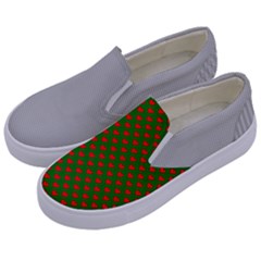 Grey And White Carbon Fiber Kids  Canvas Slip Ons by PodArtist