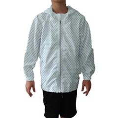 Tiffany Aqua Blue Candy Polkadot Hearts On White Hooded Wind Breaker (kids) by PodArtist