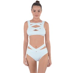 Tiffany Aqua Blue Candy Polkadot Hearts On White Bandaged Up Bikini Set  by PodArtist