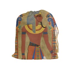 Egyptian Tutunkhamun Pharaoh Design Drawstring Pouches (extra Large) by Celenk