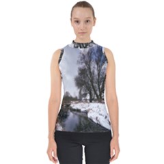 Winter Bach Wintry Snow Water Shell Top by Celenk