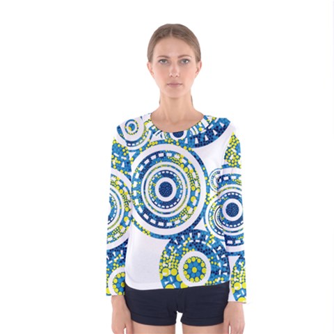 Aboriginal Art - Crocodile Women s Long Sleeve Tee by hogartharts