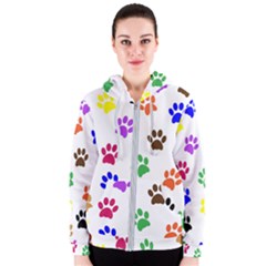 Pawprints Paw Prints Paw Animal Women s Zipper Hoodie by Celenk