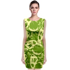 Pale Green Butterflies Pattern Classic Sleeveless Midi Dress by Bigfootshirtshop