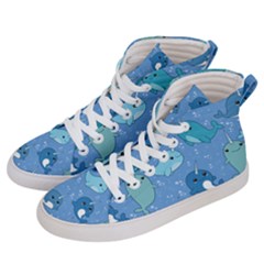 Cute Narwhal Pattern Men s Hi-top Skate Sneakers by Bigfootshirtshop