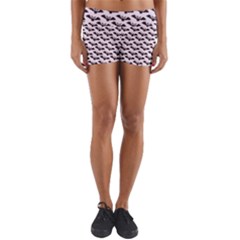 Halloween Lilac Paper Pattern Yoga Shorts by Celenk
