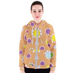 Floral Flowers Retro 1960s 60s Women s Zipper Hoodie by Celenk