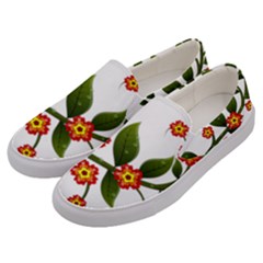 Flower Branch Nature Leaves Plant Men s Canvas Slip Ons by Celenk