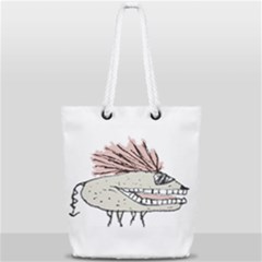 Monster Rat Hand Draw Illustration Full Print Rope Handle Tote (small) by dflcprints