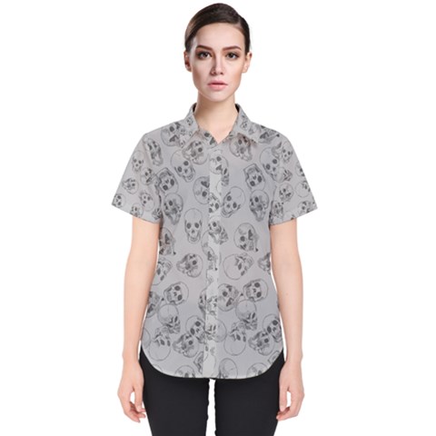 A Lot Of Skulls Grey Women s Short Sleeve Shirt by jumpercat
