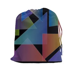 Triangle Gradient Abstract Geometry Drawstring Pouches (xxl)