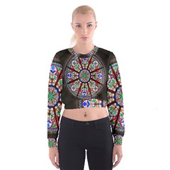 Church Window Window Rosette Cropped Sweatshirt