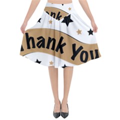 Thank You Lettering Thank You Ornament Banner Flared Midi Skirt by BangZart