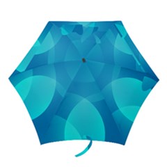 Abstract Blue Wallpaper Wave Mini Folding Umbrellas by Celenk