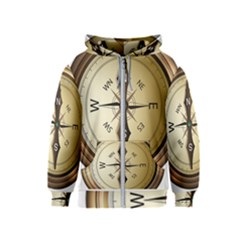 Compass North South East Wes Kids  Zipper Hoodie by Celenk