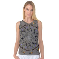 Bird Mandala Spirit Meditation Women s Basketball Tank Top by Celenk
