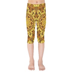 Abstract Antique Art Background Kids  Capri Leggings  by Celenk
