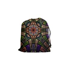 Fractal Detail Elements Pattern Drawstring Pouches (small)  by Celenk