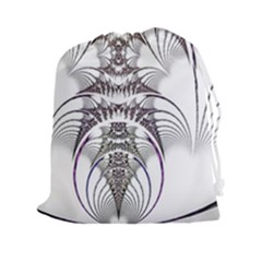 Fractal Delicate Intricate Drawstring Pouches (xxl) by Celenk