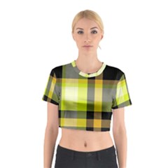 Tartan Abstract Background Pattern Textile 5 Cotton Crop Top