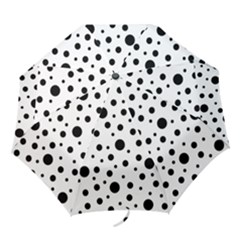 Black On White Polka Dot Pattern Folding Umbrellas by LoolyElzayat