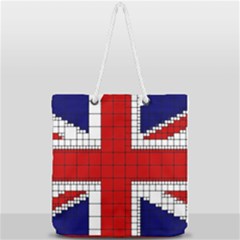 Union Jack Flag Uk Patriotic Full Print Rope Handle Tote (large)