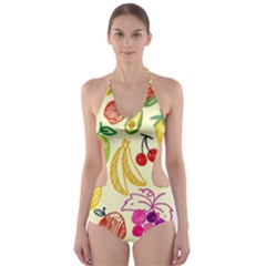 Cute Fruits Pattern Cut-out One Piece Swimsuit by paulaoliveiradesign