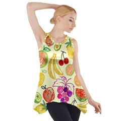 Cute Fruits Pattern Side Drop Tank Tunic by paulaoliveiradesign