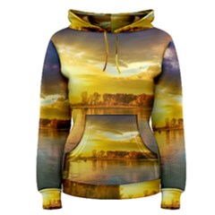 Landscape Lake Sun Sky Nature Women s Pullover Hoodie by Celenk