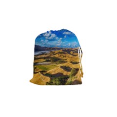 Hills Countryside Landscape Rural Drawstring Pouches (small)  by Celenk