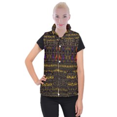 Hot As Candles And Fireworks In Warm Flames Women s Button Up Puffer Vest by pepitasart
