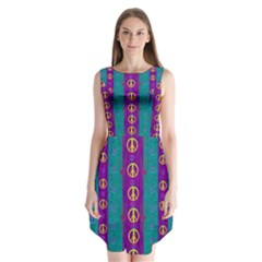 Peace Be With Us This Wonderful Year In True Love Sleeveless Chiffon Dress   by pepitasart