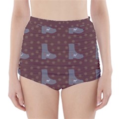 Deer Boots Brown High-waisted Bikini Bottoms