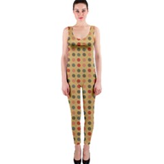 Grey Brown Eggs On Beige Onepiece Catsuit