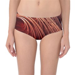 Abstract Fractal Digital Art Mid-waist Bikini Bottoms