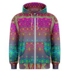 Years Of Peace Living In A Paradise Of Calm And Colors Men s Zipper Hoodie by pepitasart