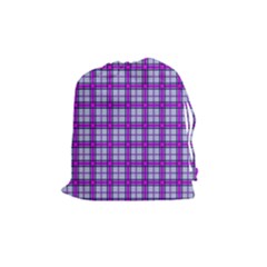 Purple Tartan Drawstring Pouches (medium)  by jumpercat