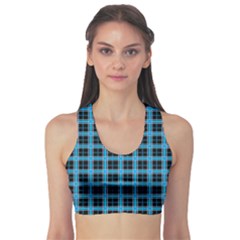 Deep Sea Tartan Sports Bra by jumpercat