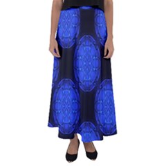Blueberry Cosmos Flared Maxi Skirt