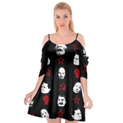 Communist Leaders Cutout Spaghetti Strap Chiffon Dress by Valentinaart