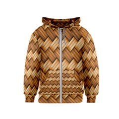 Basket Fibers Basket Texture Braid Kids  Zipper Hoodie by Nexatart