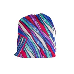 Texture Pattern Fabric Natural Drawstring Pouches (large) 
