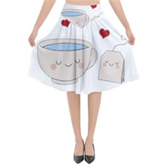 Cute Tea Flared Midi Skirt by Valentinaart