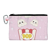 Cute Kawaii Popcorn Canvas Cosmetic Bag (medium) by Valentinaart